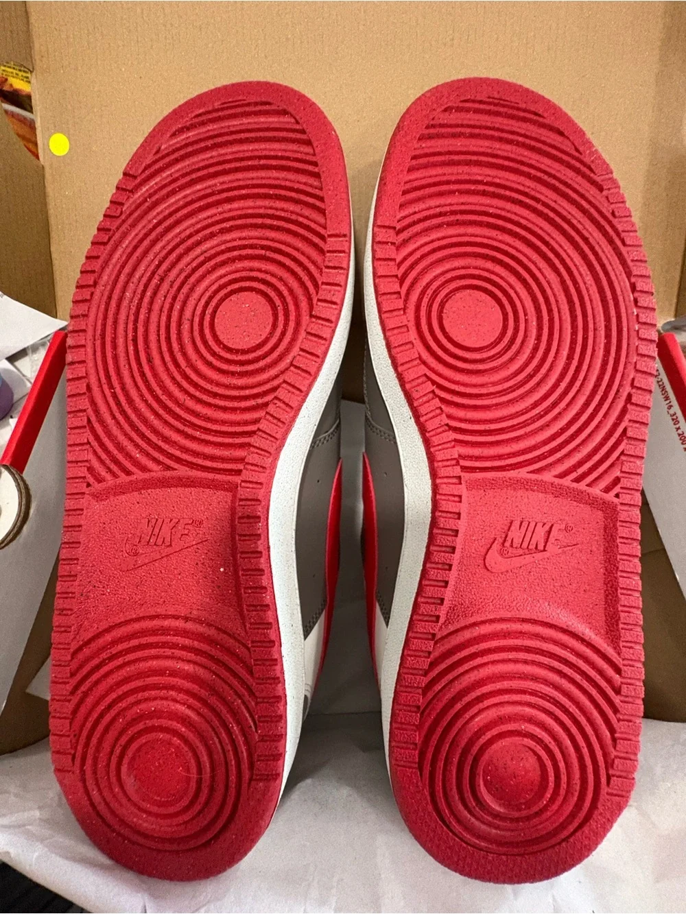 Nike Men’s Low-Top Sneakers - White/Gray with Red Swoosh. BNWT size 10 AT-7/48